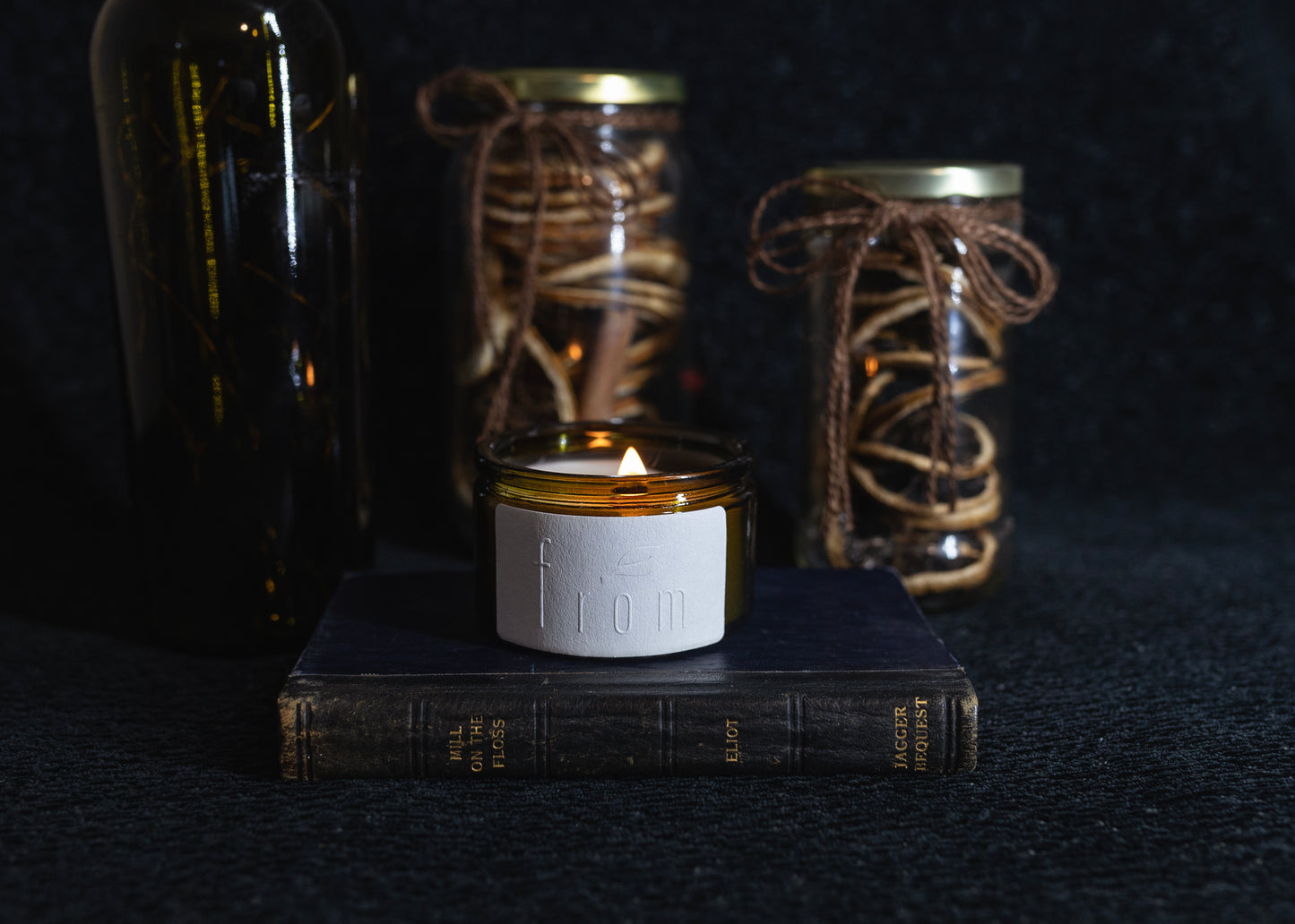 Vintage Green Glass Artisan candle - Lavender