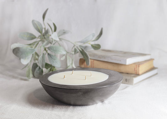 Charcoal Oval Concrete Candle