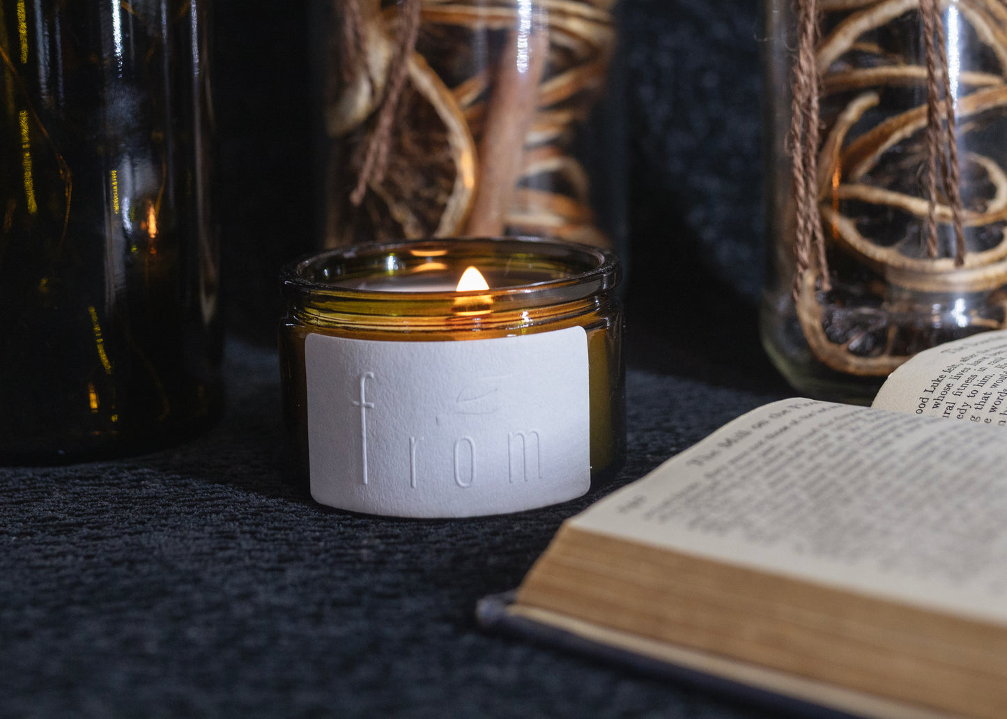 Vintage Green Glass Artisan candle - Lavender
