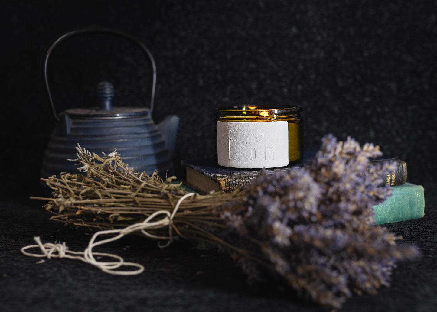 Vintage Green Glass Artisan candle - Lavender