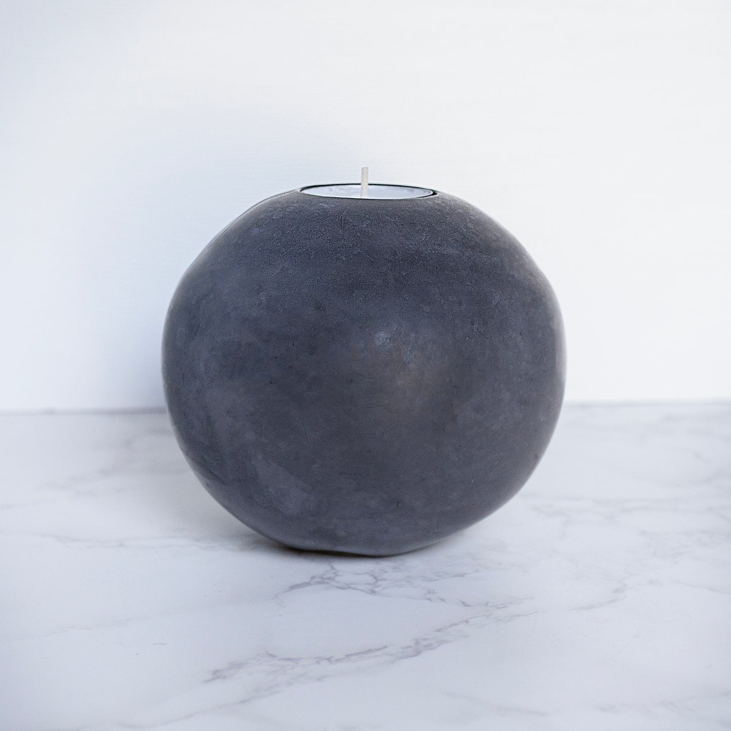 Charcoal Round Concrete Tealight Holder