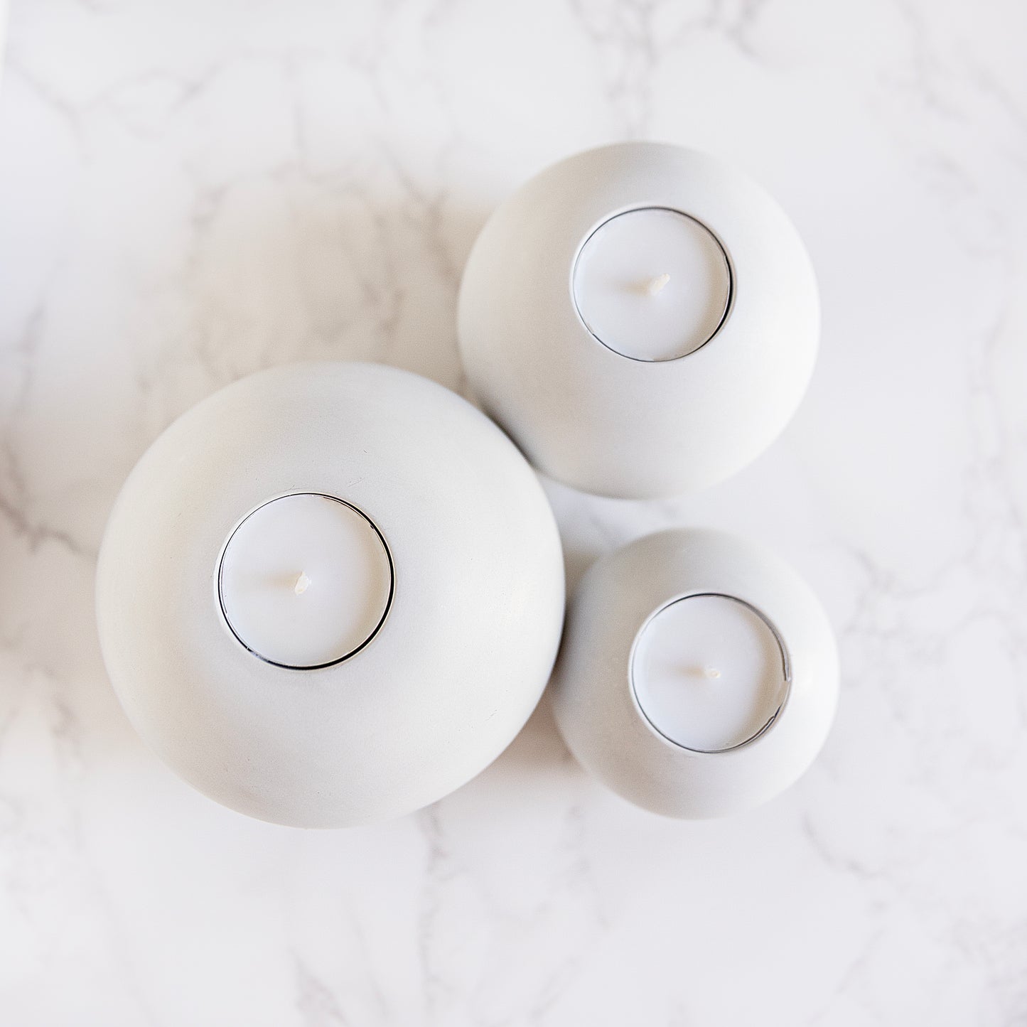 Ash White Round Concrete Tealight Holder