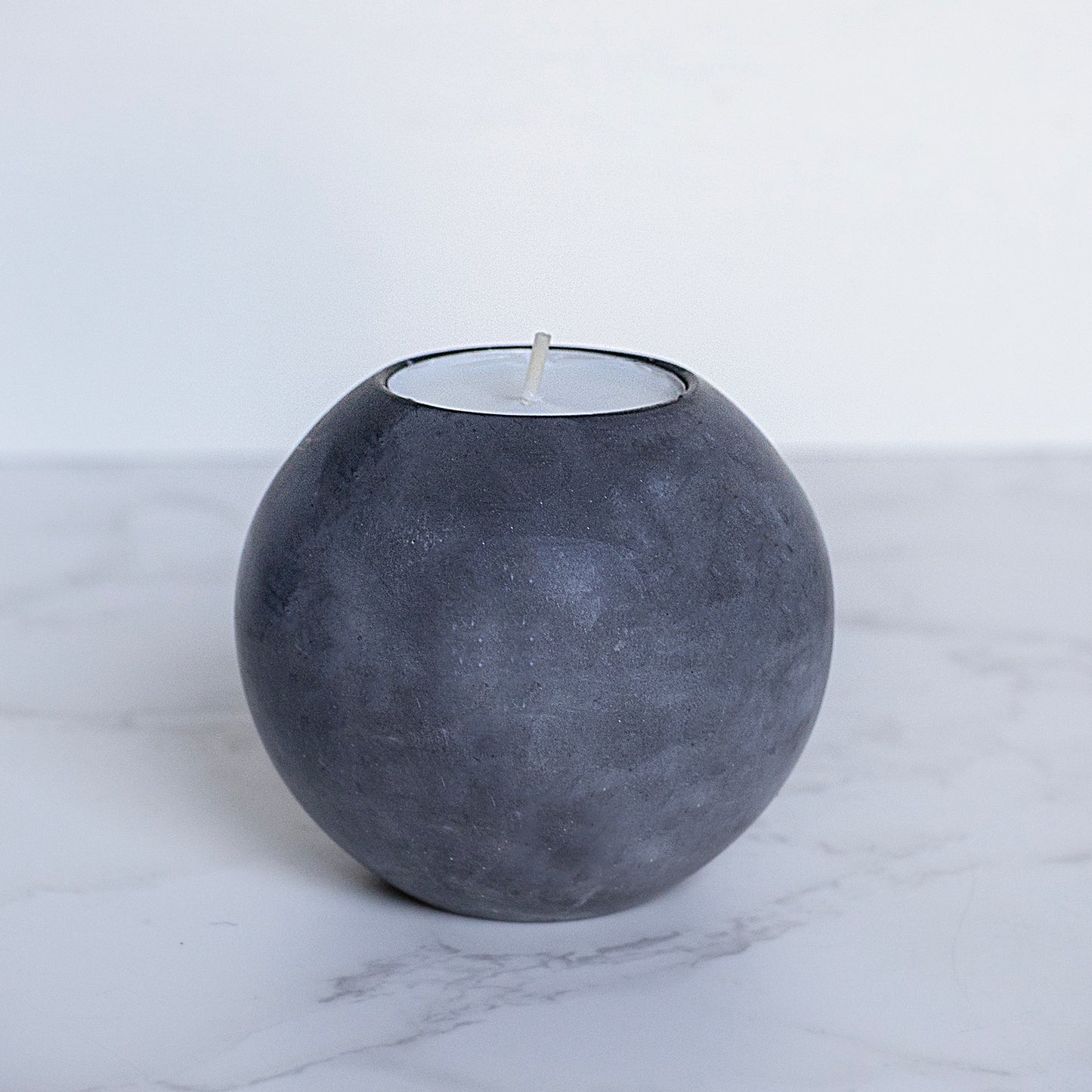 Charcoal Round Concrete Tealight Holder