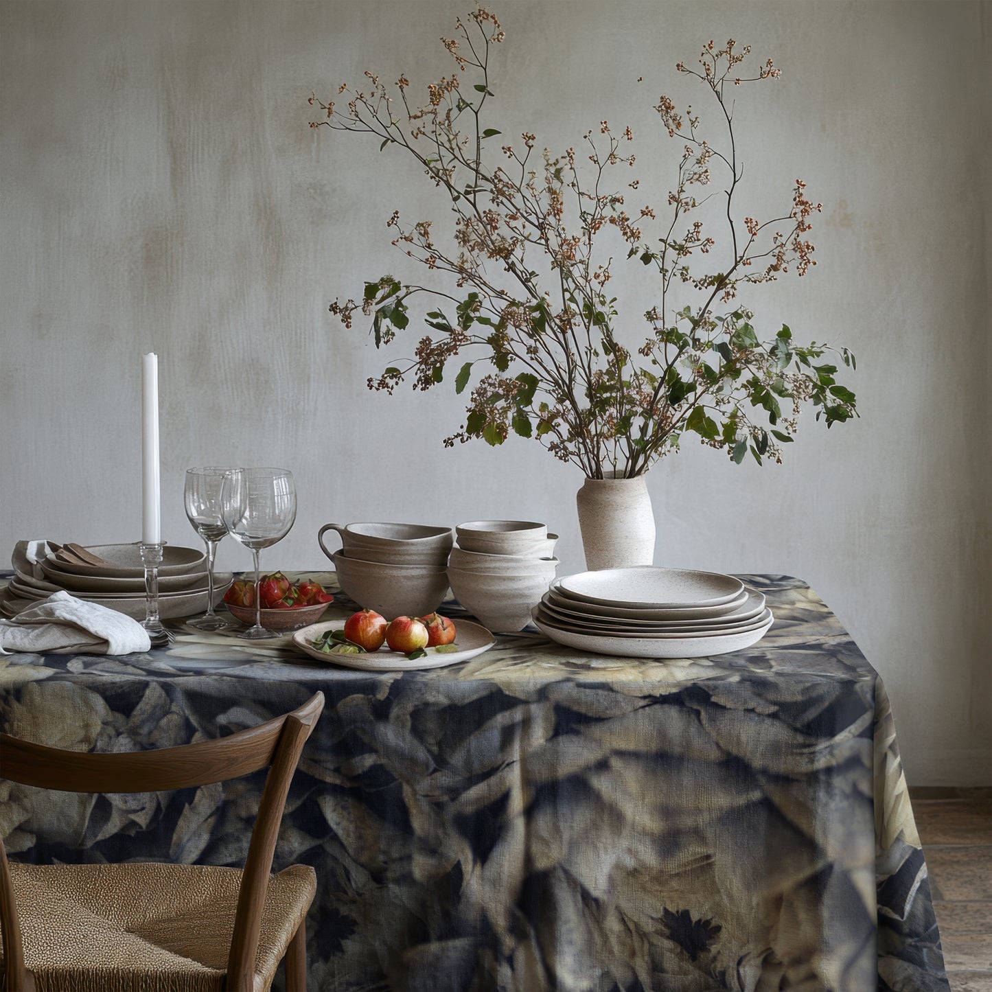 Garden Glory Artichoke Linen Tablecloth