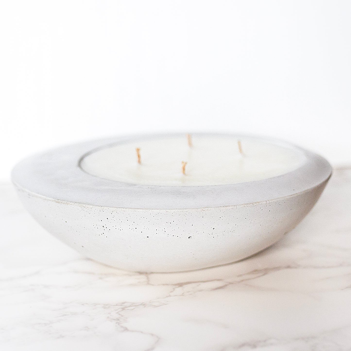 Ash White Oval Concrete Candle